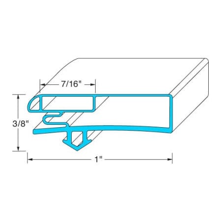 Allpoints 74-1204 Magnetic Door Gasket - 22 1/16" x 71 7/8" 741204